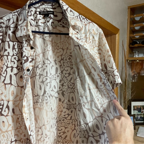 Michael Kors Men's Short Sleeve Collar Shirt Casual Size XL - Picture 6 of 11